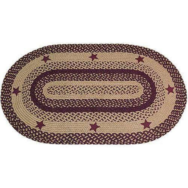 Wine Star Braided Rug - Heart and Oval Shape - The Fox Decor